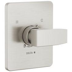 the delta lever is shown in stainless steel