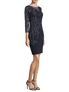 Final Sale Item Crafted with elegance in mind, this Aidan Mattox dress features a shimmering mesh fabric, adorned with delicate details including a scoop neck and long sleeves. An alluring keyhole back adds an extra hint of glamour, making it an ideal choice for any special occasion. Long Sleeve Dresses With Illusion Neckline For Evening, Elegant Long Sleeve Embellished Evening Dress, Elegant Embellished Long Sleeve Dress For Formal Occasions, Elegant Embellished Long Sleeve Dress, Elegant Embellished Long Sleeve Dress For Night Out, Evening Dresses With Illusion Neckline, Elegant Long Sleeve Dresses With Illusion Neckline, Elegant Sheer Sequin Evening Dress, Elegant Long Sleeve Dress With Sequins For Party Season