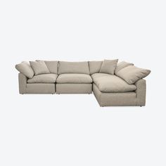 A roomy seating solution with customizable options, unparalleled comfort and clean, modern lines. Bryant Beige/White Mid Century Modern L-Sectional Sofa (4 piece) - Villa Sand L Sectional, White Mid Century Modern, Apartment Needs, Corner Chair, Sofa Seats, Corner Sectional, Clean Modern, Sectional Sofa, Century Modern