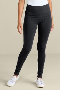 Undeniably perfect, our soft jersey leggings feature a wide waistband with power mesh interior for tummy control - creating a smoother appearance and comfier fit. Sits at natural waist. Best Leggings For Women, Tunic Leggings, Suede Fashion, New Pant, Velvet Fashion, Best Leggings, Dress With Cardigan, Wide Waistband, Comfy Fits