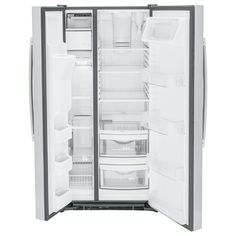 an open refrigerator with its doors wide open