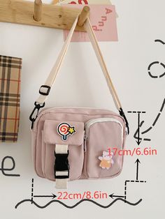 Bag For Love -Cartoon & Buckle Decor Canvas Crossbody Bag - Women Crossbody Product Description Color Pink Strap Type Adjustable Pattern Type Cartoon Style Preppy Bag Size Small Quantity 1 piece Type Square Bag Composition 100% Cotton Material Canvas Size Chart INCH CM Size Bag Width Bag Height Bag Length Strap Length one-size 2.4 6.7 8.7 47.2 Size Bag Width Bag Height Bag Length Strap Length one-size 6 17 22 120 Similar Products h2 { text-align: center; } .red-box { width: 100%; display: flex; Cartoon Style Large Capacity Bag For Travel, Cartoon Style Rectangular Travel Bags, Pink Shoulder Chest Bag With Mobile Phone Pocket, Pink Crossbody Canvas Bag For School, Cute Rectangular Bag With Cell Phone Pocket, Cute Shoulder Bag With Cell Phone Pocket, Pink Cartoon Bag For Everyday Use, Kawaii Travel Bag With Pockets, Pink Chest Bag With Mobile Phone Pocket For School