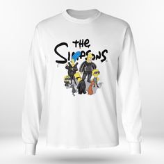 Introducing The Simpsons Stray Kids Maniac MV Felix Shirt – a must-have addition to any K-pop fan’s wardrobe! This exclusive Fall Pop Culture T-shirt With Character Print, Long Sleeve Shirt With Character Print For Streetwear, Graphic Tee Shirt With Cartoon Print, Pop Culture Long Sleeve Tops With Graphic Print, Long Sleeve Fan Merchandise T-shirt, White Long Sleeve Band Merch Tops, Pre-shrunk Long Sleeve Band Merch Shirt, Fan Merchandise Long Sleeve T-shirt For Fall, Pop Culture Long Sleeve Cotton T-shirt