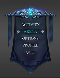 an image of a sign that says activity arena options, profile and quite out