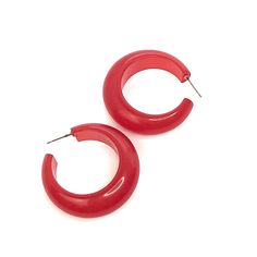 red hoop earrings Modern Red Small Hoop Earrings, Modern Small Red Hoop Earrings, Trendy Red Plastic Jewelry, Trendy Red Plastic Earrings, Character Accessories, Photo Earrings, 90s Minimalism, 80s Earrings, Chunky Hoop Earrings