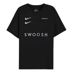 Nike Sportswear Swoosh Chest Sports Round Neck Short Sleeve Black DH0030-010 (Men's) Nike Dri-fit Activewear For Sports Events, Nike Activewear With Letter Print For Streetwear, Moisture-wicking Dri-fit Activewear, Nike Dri-fit Activewear For Sports Season, Nike Dri-fit Activewear For Sports, Sporty Relaxed Fit Activewear For Sports Events, Relaxed Fit Sporty Activewear For Sports Events, Nike Athleisure Activewear With Letter Print, Nike Sportswear For Sports Events