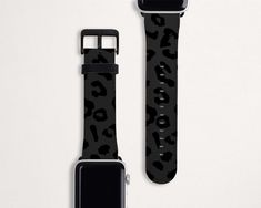 Subtle Black Leopard Print design made from Faux Leather for Apple Watch. Comfortable band with unique, fun design for your Apple Watch. Attaches securely to your Apple Watch with elegant satin hardware. The textured finish and brilliantly colored straps are highly adjustable to fit most wrist sizes! ▲ ▲ HOW TO ORDER ▼ ▼ Please choose your watch size from the first drop down menu. In the second drop down menu, you can choose your preference for fitting color. Your new watch band will be custom p Black Adjustable Rectangular Watch Bands, Trendy Black Bracelet Strap Apple Watch Band, Trendy Black Apple Watch Band With Bracelet Strap, Trendy Adjustable Black Watch Bands, Trendy Black Adjustable Watch Bands, Trendy Black Rectangular Apple Watch Band, Trendy Black Apple Watch Band, Trendy Apple Watch Band As A Gift, Trendy Rectangular Apple Watch Band As Gift