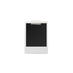 an empty polaroid photo frame on a white background