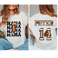 Custom Football Mama Shirt,Football Mama Shirt,Name and Number Football Shirt,Football Lover, Mom Shirt,Game Day Mama tee,Football Mom Shirt, Mom Football Shirt, Name and Player Number Shirt,Touch Down Kinda Day football T-Shirt Beautiful artwork for all football lover   👉HOW TO ORDER👈 1️⃣ Please review all the information provided before placing an order 2️⃣ Select the shirt type and size using the drop down menu. 3️⃣ Select the color of the shirt using the following drop down menu. 4️⃣ Need more Items? Add the current item in the cart. And If you like to add more items to your order please press the back button and repeat steps 1-3 again. 5️⃣ Once all your desired items are in your cart you may complete your order by entering your payment method, desired shipping address and click subm White T-shirt With Number Print For Sports Season, Team Spirit White T-shirt With Number Print, White Number Print Top For Football Season, White Number Print Top For Football, White Team Spirit T-shirt For Football Season, White T-shirt For Football Season, Team Spirit, White Number Print T-shirt For Football Season, Sports Fan Sublimation Design For Football Season, White T-shirt With Number Print For Fans