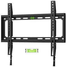 the large flat screen tv wall mount is shown with two green arrows pointing towards it