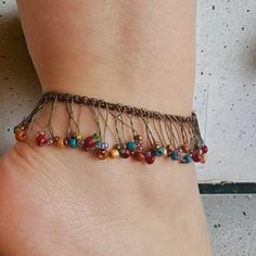 Beaded Anklet Summer Ankle Bracelet for women boho Brown and green rope Material: Cotton-like Aida cross-stitch thread  Bead Charms 21-28 adjustable   If you like specific length you can text me, for kids or for plus size  You can choose the charms from variation COMES WITH SIMPLE BEADED ANKLET GIFT Please check my store for more anklets and necklaces Bohemian Summer Beaded Bracelets With Colorful Beads, Handmade Beaded Bracelets For Summer Festival, Bohemian Colorful Beads Anklet For Vacation, Bohemian Bracelets With Dangling Beads For Festivals, Bohemian Festival Bracelets With Dangling Beads, Adjustable Beaded Chain Anklets For Summer, Bohemian Round Beads Anklets For Beach, Bohemian Bracelets With Dangling Beads, Colorful Beaded Bracelets For Festival