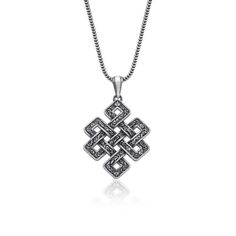 Embrace the timeless elegance of the Solomon's Knot Celtic Silver Necklace. This beautifully crafted piece features the intricate Solomon's Knot, a symbol of eternity and interconnectedness, making it a perfect Celtic knot necklace. Made from high-quality sterling silver with an oxidized finish, this ancient necklace exudes a vintage charm that appeals to lovers of Irish jewelry and Norse jewelry alike. Ideal for men, this silver necklace for men is both a stylish accessory and a meaningful piece of mythology necklace. Its unique design makes it a thoughtful husband gift and a standout Celtic pendant. The detailed Celtic knot pendant celebrates rich cultural heritage, making it an excellent choice for those who appreciate the artistry of Irish necklaces. Perfect for any occasion, the Solom Sterling Silver Traditional Necklace With Box Chain, Elegant Oxidized Cross Pendant Necklace, Elegant Cross Pendant Necklace With Oxidized Finish, Solomons Knot, Necklace For Boyfriend, Silver Necklace For Men, Ancient Necklace, Irish Necklace, Boyfriend Necklace