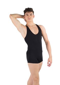 Patrick Men's Racerback Biketard Summer Dance Fitted Leotard, Summer Dance Leotard Fitted, Fitted Summer Dance Leotard, Fitted Bodysuit For Dance In Summer, Fitted Bodysuit For Summer Dance, Sleeveless Bodysuit For Dance In Summer, Sleeveless Summer Dance Bodysuit, Sleeveless Bodysuit For Summer Dance, Summer Dancewear Bodysuit For Dance