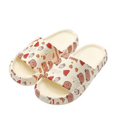 The Cartoon Bear Pattern Slides﻿ ﻿﻿are made with lightweight and waterproof materials so that you can wear them by the water. These slides also feature a soft and cushy sole that provides good foot support as you go about your day. It can be used indoor as well as outdoor as these are super comfy as well as fashionable. FEATURES: Style Open toe Season Summer/Spring Sole Flat Vamp material EVA COMFORTABLE MATERIAL: The Cartoon Bear Pattern Slides are made of high-density material. These are light Comfortable Non-slip Slides With Round Toe, Comfortable Non-slip Foam Flip Flops, Outdoor Slip-resistant Slip-on Slippers, Slip-resistant Slides For Summer Outdoor Activities, Lightweight White Slip-on Slides, Comfortable Non-slip Sandals, Comfortable Non-slip Foam Sandals, Non-slip Eva Slides With Round Toe, Round Toe Non-slip Eva Slides