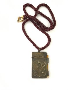 Antique Art Nouveau Chatelaine Dance Card NotePad Pendant Necklace Victorian Engraved Rectangular Necklace, Vintage Engraved Rectangular Pendant Necklace, Ceremonial Pendant Necklace With Vintage Charm, Rectangular Large Pendant Amulet Necklace, Antique Engraved Rectangular Necklace, Antique Rectangular Engraved Necklace, Antique Engraved Rectangular Pendant Necklace, Antique Engraved Necklace With Rectangular Pendant, Antique Rectangular Pendant Necklace For Formal Occasions