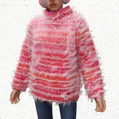 "ZEPLA yeti jumper - bright pink fluffy sweater, base material is a thick fleece so extremely warm especially with all the faux fur over the top - true vintage - machine washable - great condition - size small, I'd estimate it fits up to a UK10 but is amazing oversized on smaller sizes too, please check measurements, length 25\", pit to pit 21.5\", shoulders 21\", sleeves from pit to cuff 18.5\", shown on a size 6/W24\"/5'5\" - price includes postage Vintage jumper  Vintage sweater  Fluffy jumper Teddy bear  Pink sweater Pink jumper  Y2k 90s" Winter Pink Fluffy Fur Coat, Pink Fluffy Long Sleeve Fur Coat, Pink Faux Fur Coat For Winter, Warm Pink Sweater For Winter, Warm Pink Winter Sweater, Pink Fluffy Long Sleeve Outerwear, Cozy Pink Winter Sweater, Pink Fluffy Sweater, Fluffy Jumper