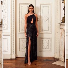 Fantastic Quality With Bag And Tags. Couture Evening Dress With Sequins, Couture Sequin Evening Dress, Luxury Sequined Evening Dress, Luxury Sequined Dinner Dress, Luxury Evening Dress For Party Season, Chic Floor-length Sequin Evening Dress, Chic Evening Dress For Gala, Chic Floor-length Cocktail Evening Dress, Chic Evening Dress For Gala Dinners