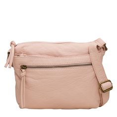 Stash your day's essentials in style with the Kelly & Katie blush (pink) crossbody bag. Made with a synthetic shell that has an elephant wash, this handbag has a roomy main compartment with top zipper closure. Features include two exterior front zip pockets, exterior back zip pocket, interior backwall zip pocket and an adjustable crossbody strap for convenience. This style is exclusive to Designer Brands Canada. | Kelly & Katie Women's Crossbody Bag in Blush NODIM Blush Travel Bag With Adjustable Strap, Blush Shoulder Bag With Zipper For Everyday Use, Blush Bag With Adjustable Strap For On-the-go, Pink Soft Leather Satchel For Travel, Blush Crossbody Bag For Travel, Blush Bag With Zipper For Daily Use, Blush Rectangular Shoulder Bag With Zipper, Blush Crossbody Satchel For Everyday Use, Blush Bag With Zipper For Everyday Use