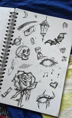 a notebook with some drawings on it