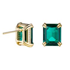 The 10 Ctw Double Prong Set Emerald-Cut Emerald Stud Earrings are a stunning and elegant piece of May birthstone jewelry. The earrings feature emerald-cut emerald gemstones that are rich in color and clarity, making them a beautiful representation of the May birthstone. The gemstones are securely set in a double prong setting, adding to the earrings' durability and longevity. The stud style of the earrings creates a classic and versatile look, perfect for both formal and casual occasions. With a Biedermeier Furniture, Emerald Studs, Emerald Earring, Emerald Stud Earrings, Born In May, Family Ring, Sweet Accessories, Magic Stones, Emerald Earrings Studs