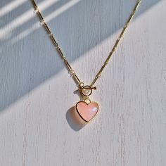 100% Natural Rose Quartz The necklace is made with brass plated 18k gold. Pendant size : 20mm Heart Shaped Jewelry With Toggle Clasp For Anniversary, Gold Heart Necklace With Toggle Clasp Gift, Valentine's Day Heart Pendant Jewelry With Toggle Clasp, Gold Heart-shaped Necklace With Toggle Clasp, Elegant Heart Necklace With Toggle Clasp As Gift, Valentine's Day Heart Pendant Toggle Necklace With Adjustable Chain, Valentine's Day Gift Toggle Necklace With Lobster Clasp, Valentine's Day Jewelry Gift With Toggle Clasp, Valentine's Day Gift Jewelry With Toggle Clasp