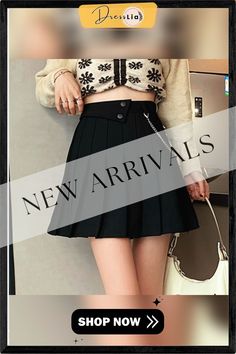 Spring Summer Design Chain Pleated Skirt Women High Waist College Student Mini Skirt Loose Casual Skirts Korean Fashion New Trendy A-line Pleated Skirt, Skirts Korean, Empire Dress, Skirt Women, Summer Design, College Student, Line Patterns, Casual Skirts, College Students