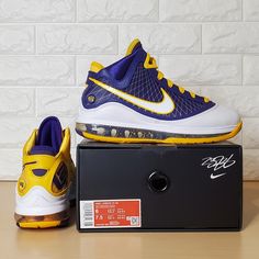 Nike Lebron 7 Vii Qs Media Day La Mens: Size 6 / Gs: Size 6 / Womens: Size 7.5 Color: Purple White Yellow Style Code: Cw2300-500 Condition: New With Box All Items Listed Are 100% Authentic, Purchase With Confidence. Shipped Within 48 Hours Of Purchase With Tracking Number Update. Feel Free To Message Us With Any Questions. Thank You Yellow Basketball Shoes For Sports With Round Toe, Yellow Basketball Shoes With Round Toe, Yellow Sneakers With Boost Midsole For Sports, Yellow Round Toe Basketball Shoes For Sports Events, Yellow Basketball Shoes With Boost Midsole, Nike Yellow Sneakers For Sports Events, Yellow Basketball Shoes With Boost Midsole For Sports Events, Yellow High-top Sneakers For Sports Events, Nike Yellow Basketball Shoes With Air Max Cushioning