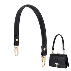 PRICES MAY VARY. Real Leather Strap: Using top quality genuine leather, which is more lightweight and durable than other materials, comfortable and hard to break, deform or peeling off easily. Soft and smooth to touch, the gold metal swivel clasps are solid to easily remove from one purse to another. Short Bag Strap: Our black leather handles is about 45cm/ 17.7inch long, 2.2cm/ 0.87 inch wide, with 47x22x6.5mm/ 1.85x0.9x0.25inch clasp. Short bag handle perfect for satchal top handle, handbag, t Leather Purse Strap, Handbag Making, Purse Making, Purse Crafts, How To Make Purses, Diy Handbag, Bag Diy, Genuine Leather Purse, Strap Bag