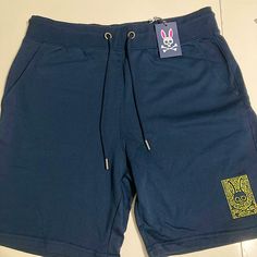 Psycho Bunny Navy Blue Shorts Size Large Brand New With Tag Still Attached. Navy Short Bottoms For Streetwear, Blue Short Leg Bottoms For Streetwear, Navy Streetwear Shorts, Blue Streetwear Shorts, Casual Navy Bottoms With Built-in Shorts, Blue Leisure Shorts With Built-in Shorts, Blue Leisure Shorts With Built-in Liner, Casual Navy Bottoms With Short Inseam, Blue Relaxed Fit Leisure Shorts