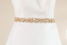 Gold and opal bridal sash rhinestone encrusted by EnrichbyMillie Wedding Gown A Line, Belt Wedding Dress, Gold Wedding Gowns, Gold Sash, Boho Wedding Gowns, Modest Wedding Gowns, Uk Style, Wedding Dresses Blush, Wedding Belt