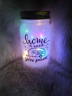 a jar that has some lights in it