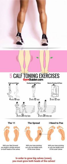 a poster with instructions on how to do calf exercises