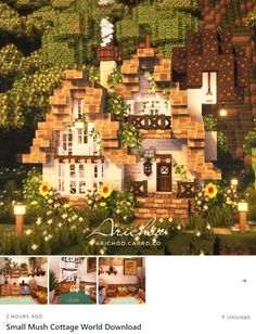 an image of a house made out of bricks and flowers on the front cover of a facebook page