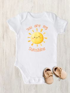 You are my Sunshine Baby ONESIES® - beecutebaby Baby Onsies Ideas Drawing, Cute Summer Onesie With Character Print, Summer White Onesie With Character Print, White Character Print Onesie For Summer, Cute White Printed Onesie, Cute White Onesie With Cartoon Print, Unisex Cute Onesie With Graphic Print, Cute White Cartoon Print Onesie, Onsie Painting Ideas