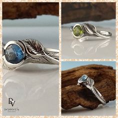 Gemstone Engagement Ring, Leaf and Twig Wedding Ring Made to Order in Sterling Silver or Gold Gemstone Ring, Silver Ring by Dawn Vertrees #EngagementRing #engagement #aquamarine #ring #GemstoneRing #BirthstoneRing #peridot #WeddingRing #SilverRing #GoldRing Nature-inspired Sterling Silver Rings With Birthstone, Nature-inspired Sterling Silver Birthstone Rings, Nature-inspired Gemstone Rings For Anniversary, Sterling Silver Gemstone Rings With Nature-inspired Style, Nature-inspired Rings With May Birthstone Gemstone, Nature-inspired Gemstone Rings For May Birthstone, Nature-inspired Rings With May Birthstone, Nature-inspired Jewelry Ring With Accent Stones, Nature-inspired Ring With Accent Stones