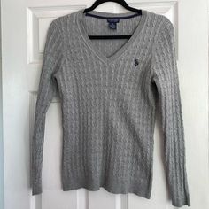 Nwot Excellent Condition Grey Vneck Polo Sweater Cable Knit Long Sleeve 53% Cotton 47% Polyester Sweater Grey, Polo Sweater, Knit Long Sleeve, Grey Women, Grey Sweater, Pullover Sweater, Crew Neck Sweater, Cable Knit, Pullover Sweaters