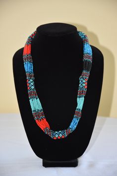 This is a red and blue handmade beaded Guatemalan long necklace.  It is made by Guatemalan artisans. The approximate length of the necklace is 26" long. The Necklace, Beaded Necklaces, Long Necklace, Necklace Etsy, Red And Blue, Beaded Necklace, Jewelry Necklaces, Necklaces, Red