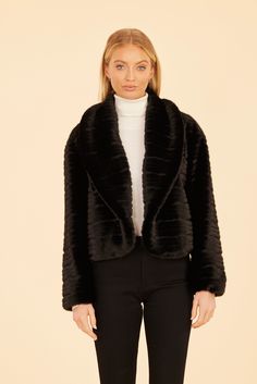 Add a luxe element to your fall outfits with our Faux Mink Grooved Jacket, an opulent yet guilt-free alternative to real mink. This jacket’s grooved design adds a modern twist, while the wide lapels and single-button closure create a sophisticated silhouette. Soft and plush, the faux mink offers all the warmth and elegance without compromising on ethics, making it perfect for chilly autumn days. Faux mink fur Single-button closure Wide lapels Grooved texture Available in Black, Brown, Grey, and Long Sleeve Faux Fur Evening Outerwear, Long Sleeve Faux Fur Outerwear For Evening, Evening Faux Fur Outerwear For Fall, Evening Faux Fur Coat For Fall, Fall Evening Faux Fur Coat, Evening Long Sleeve Faux Fur Outerwear, Mink Colored Long Sleeve Evening Outerwear, Fall Party Outerwear In Mink Color, Chic Evening Outerwear With Faux Fur Trim