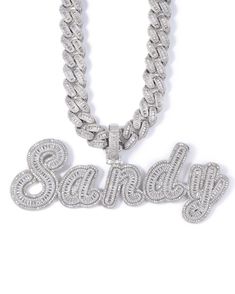 PRICES MAY VARY. Handcrafted & Meaningful Pieces: Your personalized name necklace will be specially produced for you with the names/years/dates/words/numbers you specify. These customized necklaces can generally include up to 9 letters, if the letters are greater than 5, two lines are recommended. Chic Design: Prong set with over 1000 selected 5A Cubic Zirconia stones instead of Rhinestone, the abundance of diamond stones makes the jewelry vividly sparkling and makes you stand out from the crowd Necklace Top, Custom Name Necklace, Jewelry Images, Letter Pendants, Cuban Link Chain, Necklace Personalized, Cuban Link, Custom Necklace, Trendy Jewelry