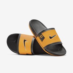 Rep the Pittsburgh Pirates all the way down to your feet in these Offcourt slides. A cushioned synthetic leather strap features your team's logo, while an innovative foam midsole makes this slide so comfy, you’ll never want to take it off. Nike Non-slip Slides, Functional Synthetic Slip-on Slides, Sporty Slip-on Slides For Sports, Sports Sandals With Cushioned Synthetic Footbed, Sporty Slides With Cushioned Footbed For Outdoor, Sporty Outdoor Slides With Cushioned Footbed, Synthetic Slides For Summer Training, Nike Non-slip Slip-on Slides, Nike Slides Comfortable Non-slip