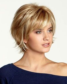 Tampa Monofilament Synthetic Wig by Dream USA Gold Blonde, Short Hairstyles For Thick Hair, Penteado Cabelo Curto, Short Hair Haircuts, Short Hair With Layers, Short Bob Hairstyles, Short Hair Cuts For Women, Bob Cut, Short Bob