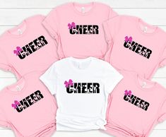 "Cheer Shirt, Cheerleader Shirt, Sport Team Support Shirt, Cheer Mom Gift, Cheerleading Tee, Girls Cheer Shirt, Cheer Squad Shirts, Cheer Camp ❤️ With the utmost love & enthusiasm, we design each of our T-Shirts and send them to you! ❤️ How to order: 1-) Check and review each photo. 2-) From the \"Size\" menu, choose the model and size of your T-shirt. 3-) Choose the color of your T-shirt from the \"Primary Color\" menu. 4-) Choose as much of the quantity as you like. 5-) Press ADD TO CART. You Cheer Camp Outfits, Cheer Camp Shirts, Cheer Team Shirts, Cheer Mom Gifts, Cheer Gear, Cheerleading Shirts, Cheer Shirt, Cheer Camp, Princess Shirt