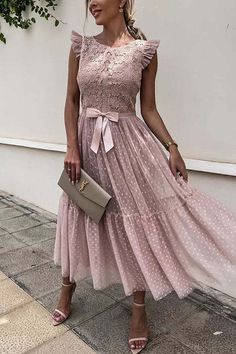 US$ 45.00 - Women's Party Dress High Waist Sleeveless Lace Swing Mesh Dress - m.zicopop.com Flowy Midi Dress, Elegant Maxi Dress, Dress Sleeve Styles, Sleeveless Long Dress, Formal Party Dress, Lace Dress Long, Maxi Robes, Dresses Lace, Long Summer Dresses