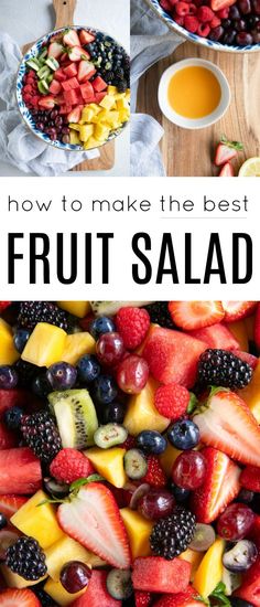 fresh fruit salad with text overlay how to make the best fruit salad