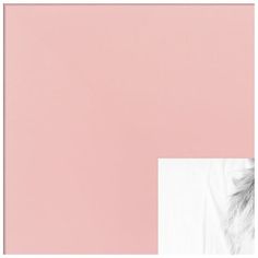 a pink wall with a white frame in the middle