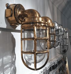 Cast Brass Ship's 90-degree Passageway Light - Two Sizes & Two Finishes Ship Light Pirate Bathroom, Nautical Interior, Nautical Bathroom Decor, Bulkhead Light, Vanity Area, Types Of Insulation, Nautical Bathrooms, Boat House, Nautical Design