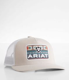 Ariat Aztec Trucker Hat - Cream , Men's Cream Embroidered patch snapback hat One size fits most. 57% Polyester 43% Recycled Polyester. Apparel & Accessories > Clothing Accessories > Hats Western Hats Mens, Men’s Hats, Hats Country, Ariat Hats, Aztec Hat, Bf Gift, Trash Fashion, Gentlemen Style, Guys Fashion Casual