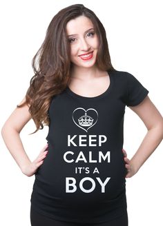 Maternity T-shirt Keep Calm It's A Boy Maternity Top Gift For Future Mother Pregnancy Top MATERNITY Key Features: ❤ 97% Cotton 3% Spandex tee ❤ Premium Quality Cotton ❤ True-to-size Pregnancy Shirt ❤ Ruched Sides for extra elasticity ❤ Machine Wash Cold, Tumble Dry Low ❤ Designed and Decorated in USA ❤ COLOR: BLACK, available sizes - S, M, L, XL-XXL. ❤ COLOR: Ash Gray, available sizes - S, M, L, XL-XXL SHIPPING: This item will be shipped within 1-3 days after the payment is received. Delivery ti Maternity Tee Shirts, Funny Maternity, Gifts For Pregnant Women, Funny Pregnancy Shirts, Funny Pregnancy, Pregnancy Photo, Maternity Tees, Pregnancy Humor, Pregnancy Tshirts