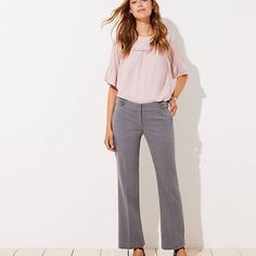 Classic And Polished (With A Bonus Legs-For-Days Effect). Zip Fly With Hook And Bar Closure. Button Waist Tabs. Front Slash Pockets. Back Welt Pockets. Trouser: A Timeless Straight Fit With A Classic Trouser Leg Mid Rise Full Length 65% Polyester, 33% Rayon, 2% Spandex Machine Washable Imported Retail: $79.50 Button-up Office Pants, Classic Spring Button-up Pants, Business Casual Summer Pants With Buttons, Summer Business Casual Pants With Buttons, Tailored Pants With Buttons For Spring, Spring Tailored Pants With Buttons, Spring Business Casual Dress Pants With Buttons, Button-up Pants With Button Cuffs For Spring, Spring Button-up Pants With Button Cuffs