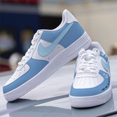 Transform your style with Custom Taylor's Nike Air Force 1 Shoes in Blue! Make a bold statement and stand out from the crowd with these one-of-a-kind, hand-crafted shoes. The perfect choice for those who like to take risks and make a statement with their fashion. Don't settle for ordinary, embrace your unique style with Custom Taylor's Nike Air Force 1 Shoes! 🔥 100% genuine, Brand New.👟 Custom sneakers.★Every pair is hand-made and unique.✨Best quality waterproof and scratch-proof paints used.? Preppy Shoe, Taylor Swift Shoes, Nike Shoes Women Fashion, Air Force 1 Shoes, Nike Shoes Air Force, Nike Fashion Shoes, Cute Nike Outfits, Preppy Shoes, Pretty Shoes Sneakers